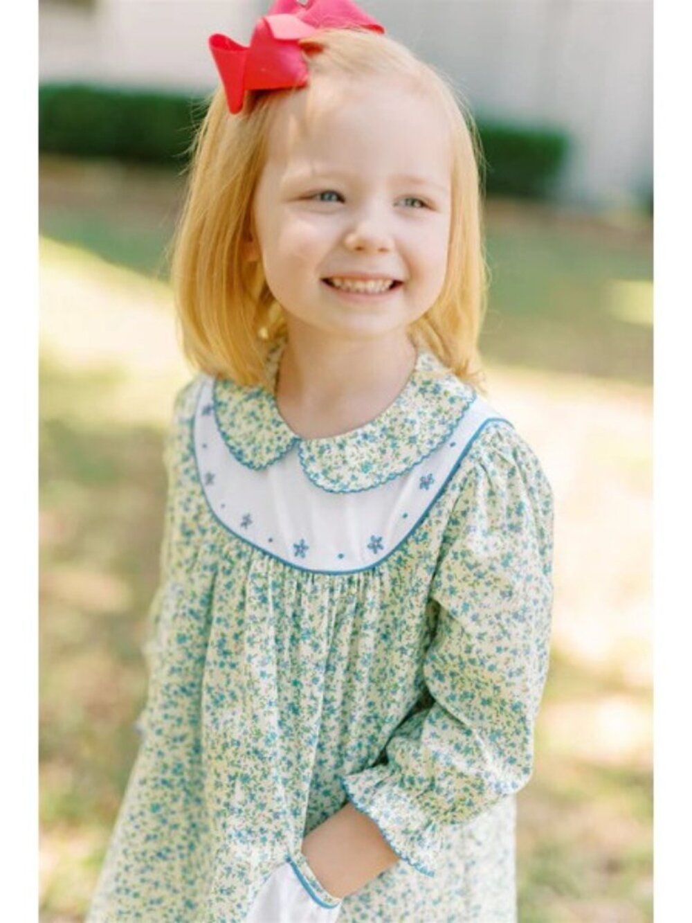The Proper Peony 3T Girls Woodland Floral Yoke Dress EUC